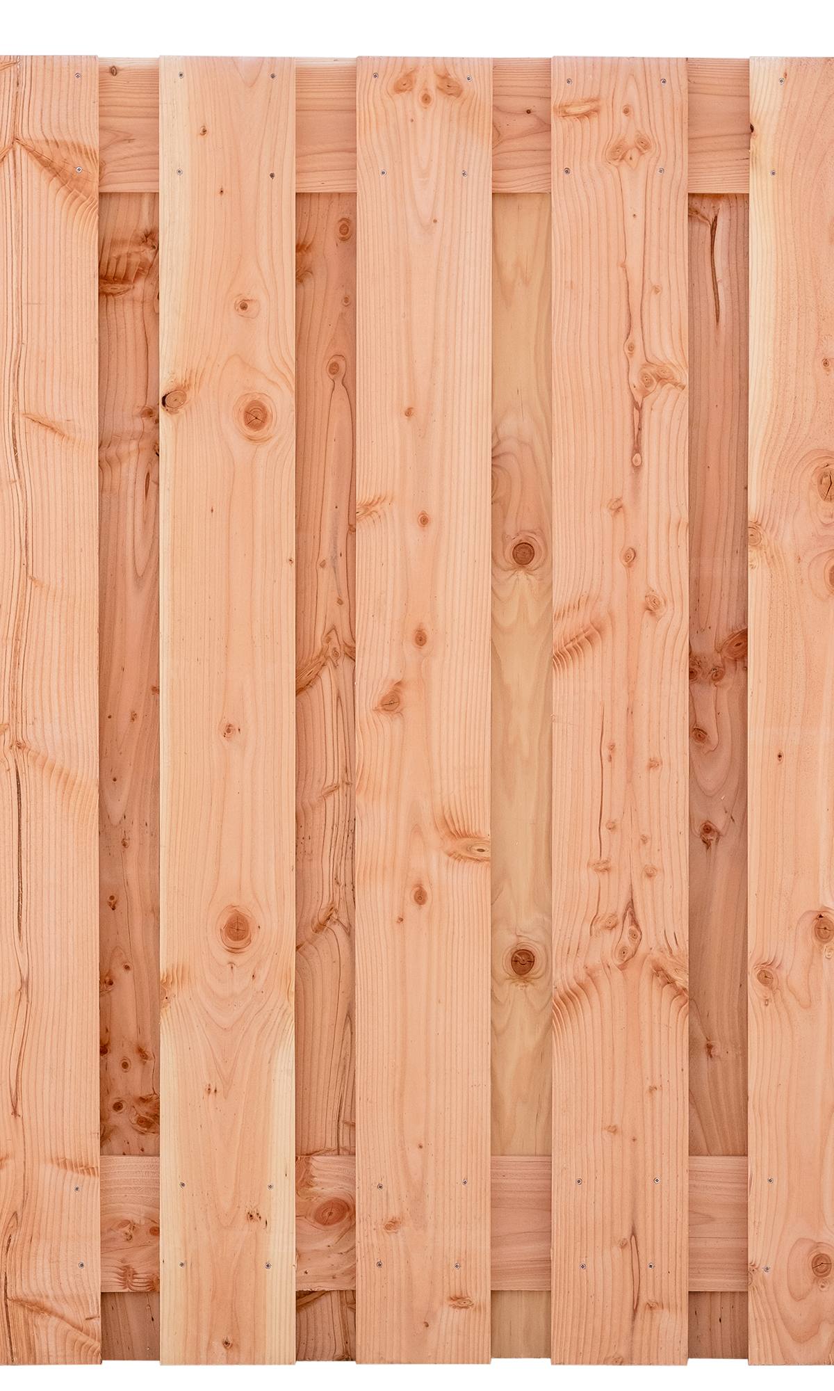 Tuinscherm Meckelenburg, douglas, RVS-geschroefd, 15-planks (13+2) 180 x 180 cm