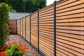 Tuinscherm Prinsenbeek, bangkirai hardhout, RVS-geschroefd, 40-planks (36+4) 180 x 180 cm — 2