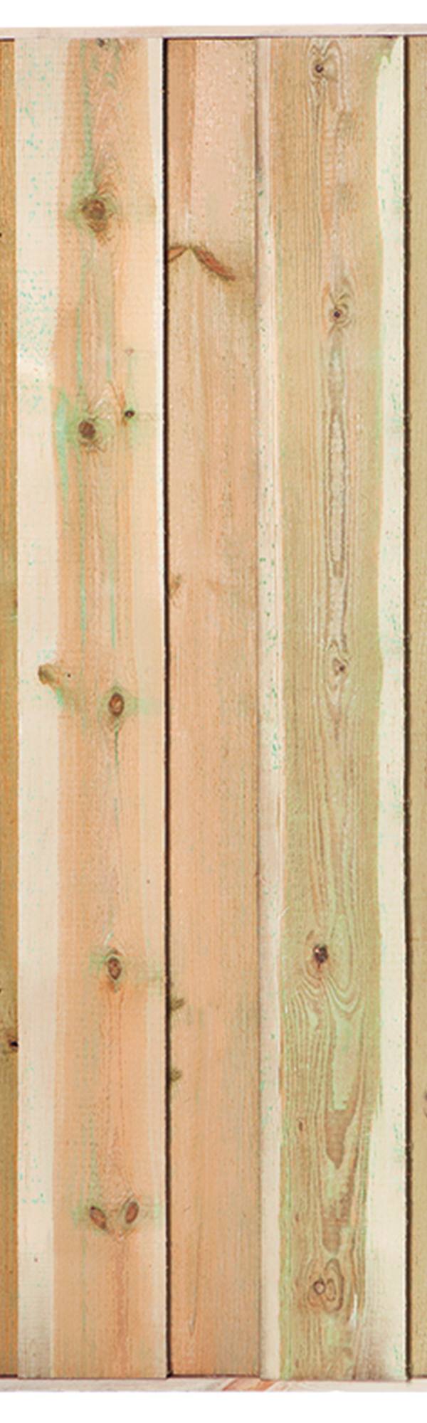Tuinscherm Twente, groen geïmpregneerd grenen, RVS-geschroefd, 11-planks 180 x 180 cm
