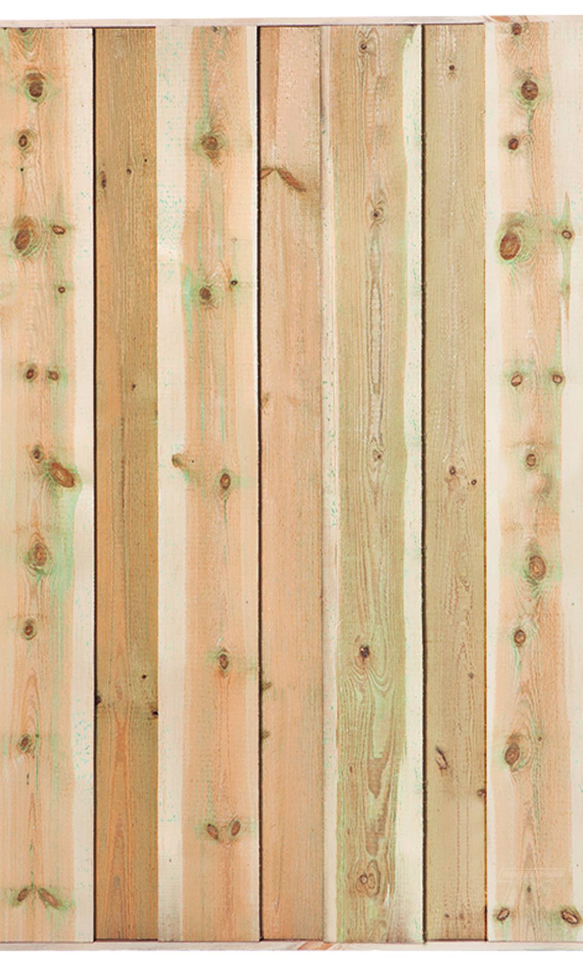 Tuinscherm Twente, groen geïmpregneerd grenen, RVS-geschroefd, 11-planks 180 x 180 cm