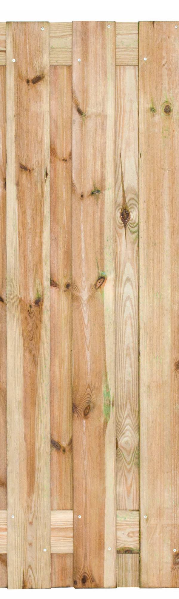Tuinscherm Vasse, groen geïmpregneerd grenen, RVS-geschroefd, 19-planks (17+2) 180 x 180 cm