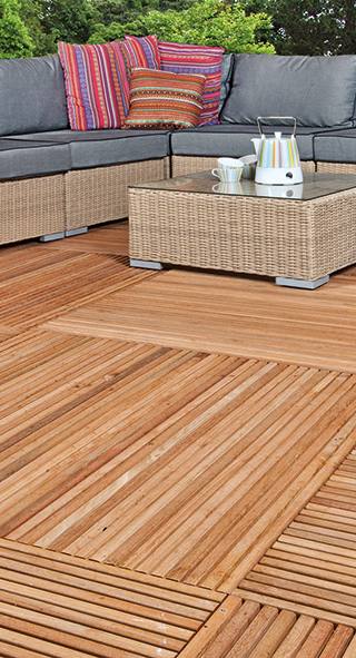 Tuintegel hardhout Bangkirai Yogyakarta 100 x 100 cm — 2