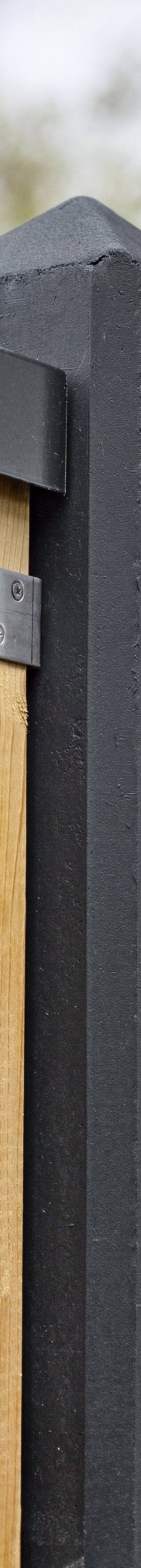 Verzinkte afdeklijst 50 mm U-profiel 180 cm (3-planks) zwart — afbeelding 3