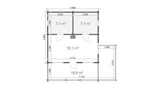 Weekend Chalet Asva 68mm 6x6m 36m2 — 4