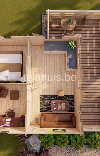 Chalet Asva 36m2 6x6m 44mm — afbeelding 5