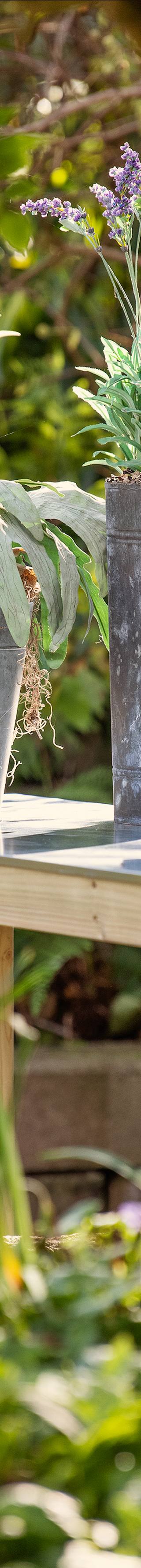 Werkbank XXL grenen groen geïmpregneerd met zinken blad — 2