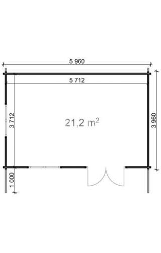 Blokhut Zeeland 5x5m 68mm — afbeelding 4