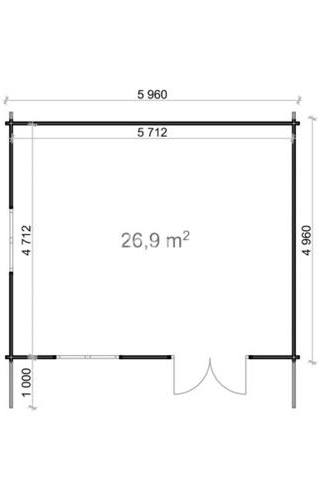 Blokhut Zeeland 5x6m 44mm — afbeelding 4