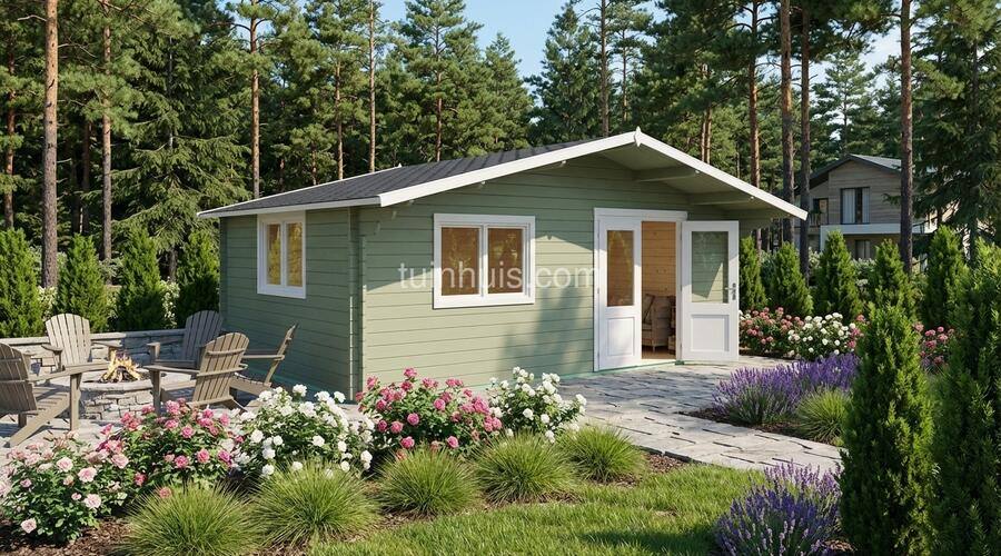 Blokhut Zeeland 6x6m 44mm + WC